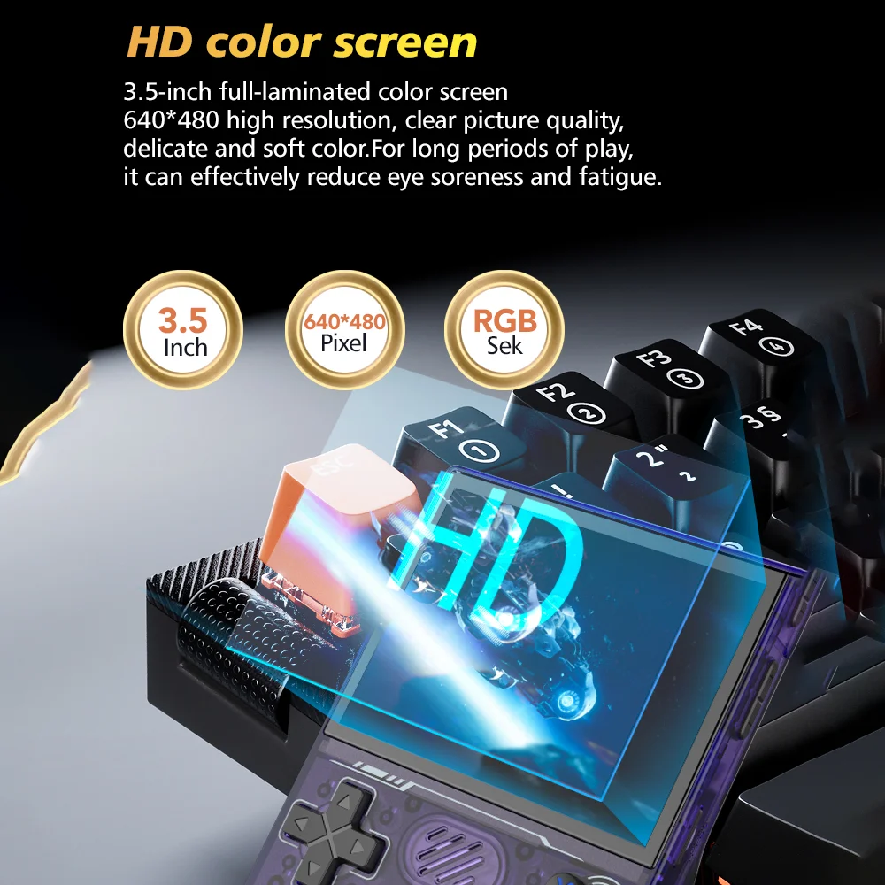 R36S إصدار محسن R36XX وحدة تحكم ألعاب ريترو نظام ألعاب لينكس المحمول ARKOS 3.5 بوصة IPS عرض مشغل فيديو محمول G #3