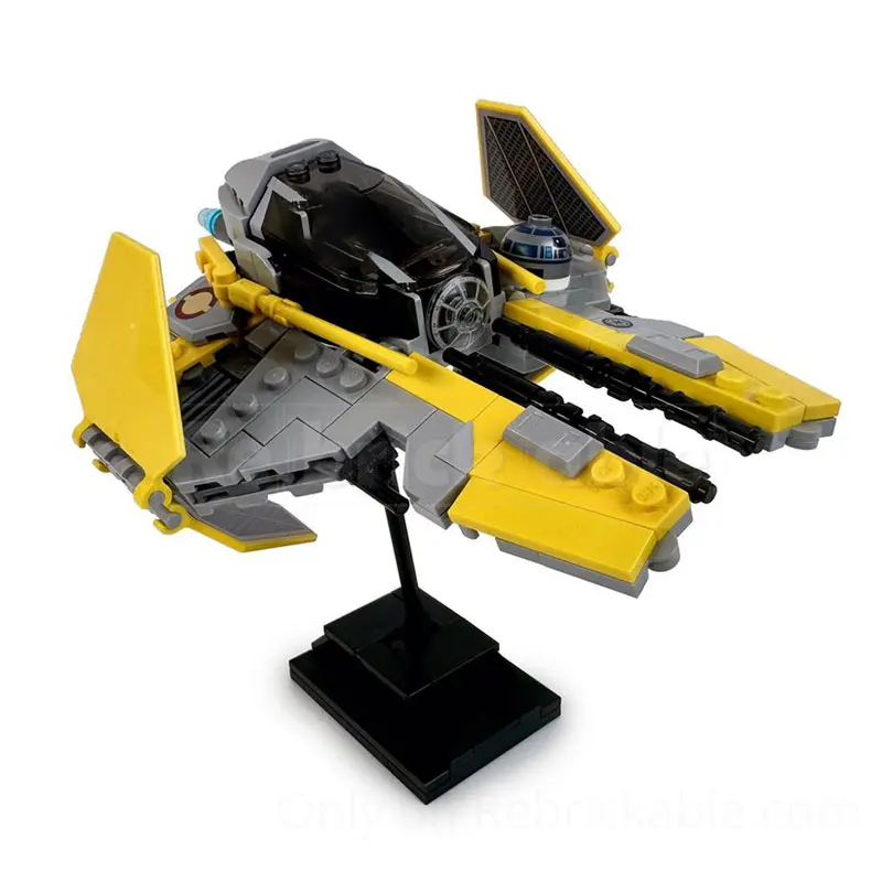 MOC Space War Series caza amarillo DIY bloques de construcción educativos compatibles para niños rompecabezas Juguetes regalos 200 Uds