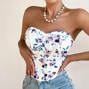 Espartilhos sem alças para mulheres, bustier casual, camis sexy, corpo underbust, tops de colheita, lingerie para senhoras, roupas corporais 8 principais vendas corpete tomara que caia - №3