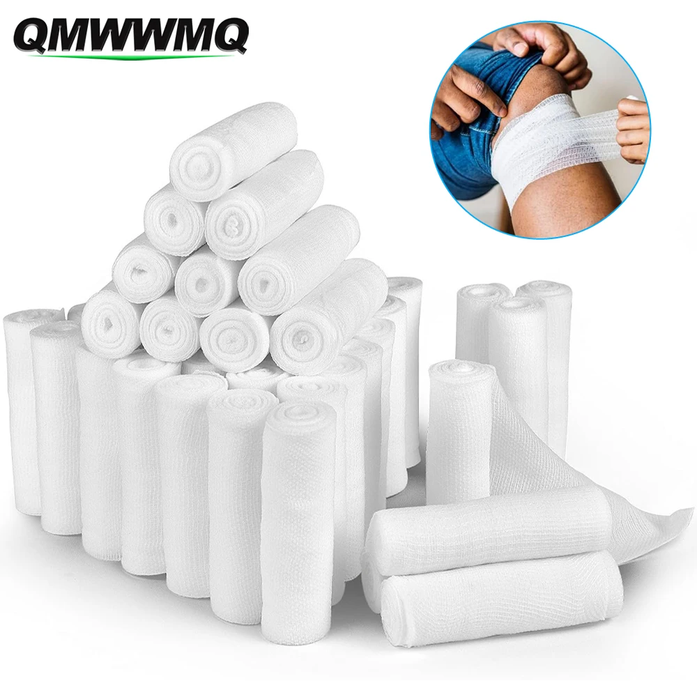 1Roll/3Roll/5Roll Premium Gauze Rolls  First Aid Rolled Gauze -Stretchable Breathable Gauze Wrap Roll for Fixing Wound Dressings