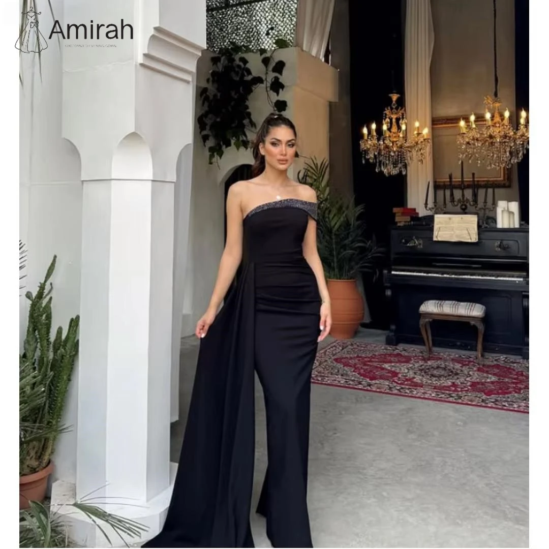 Amirah-vestido de noche hecho a medida para mujer, vestidos de noche lujosos para ocasiones especiales, vestidos largos de baile con cola de pez