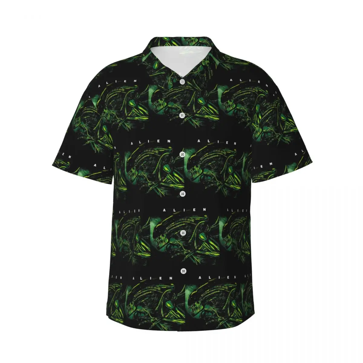 

Alien Men's Shirts Hawaiian Short Sleeve Shirt Casual Lapel Tops for Summer Beach