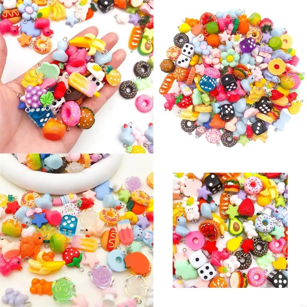 

X4YA Set of 20 Resin Pendants for Bracelet and Necklace Creation Jewelry Making Accessories Multicolors Beading Supplies