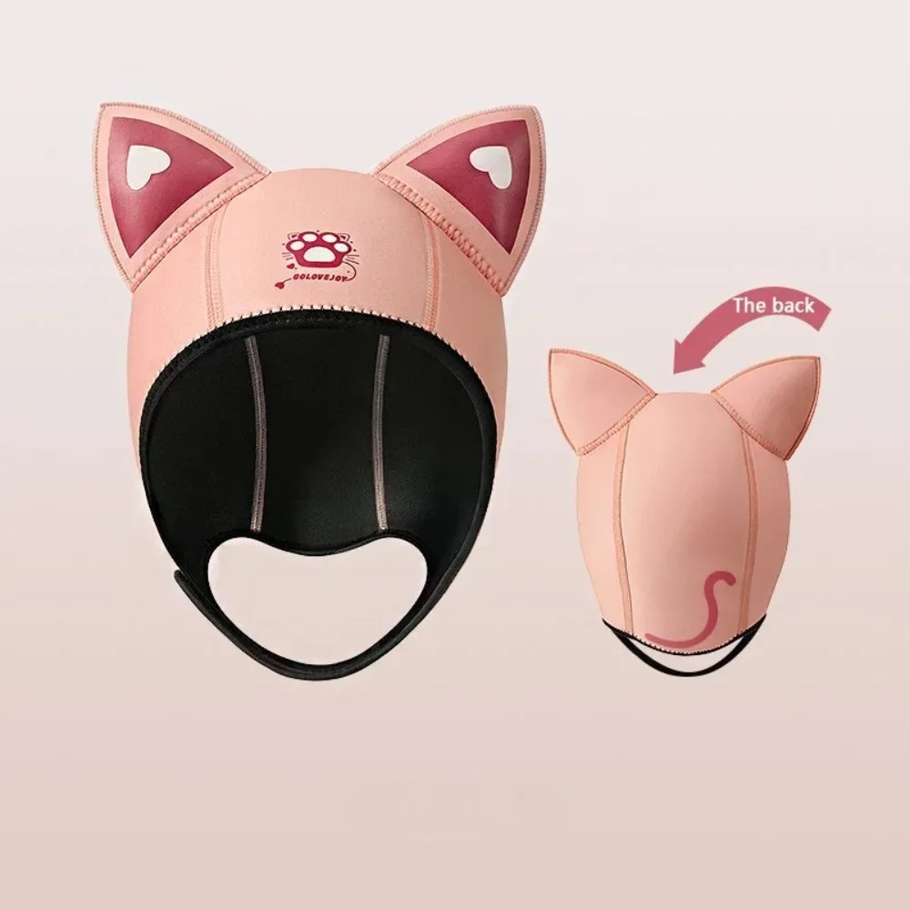 

Neoprene Diving Headband Wetsuit Hood Professional Outdoor Diving Hat Cute Clear Vision Cat Ears Swimming Headband Diving