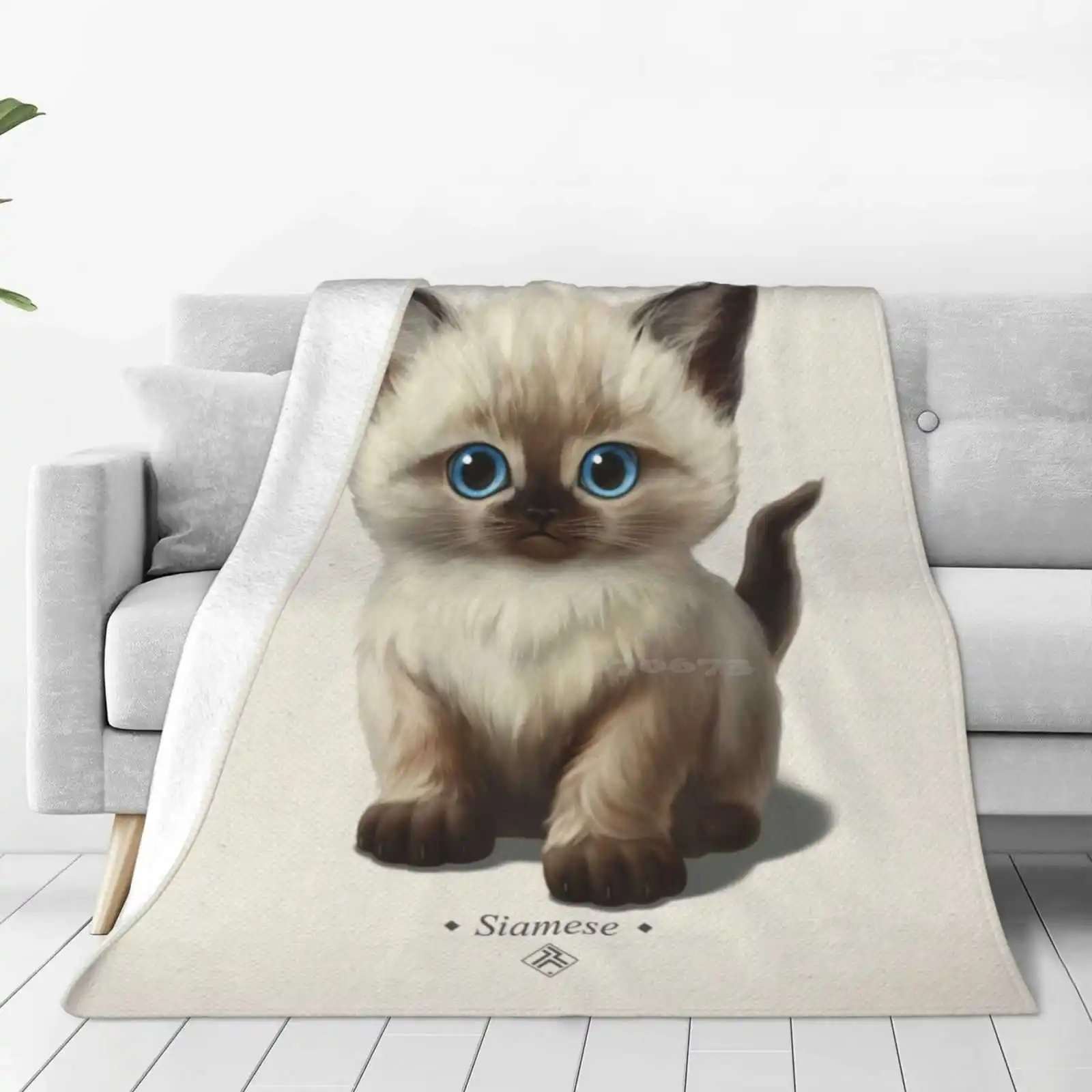 Cataclysm-Siamese Kitten Classic Creative Design Comfortable Warm Flannel Blanket Cat Lovers Cat Breeds Cuteness Babies Lovable