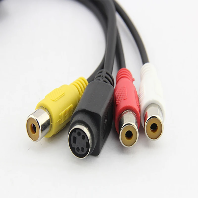 VGA SVGA to S Video 3 RCA Converter AV TV Out Cable Adapter RCA Female Connector Video Cable for Laptop PC HDTV Monitor