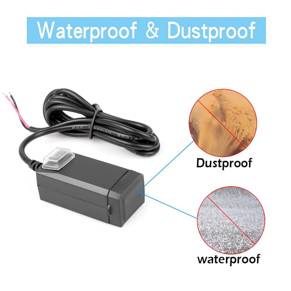 شاحن دراجة نارية متعدد الوظائف مقاوم للماء والغبار محول USB مزدوج 12-24 فولت مزدوج QC 3.0/5 فولت 3.1A مع ملحقات موتو التبديل