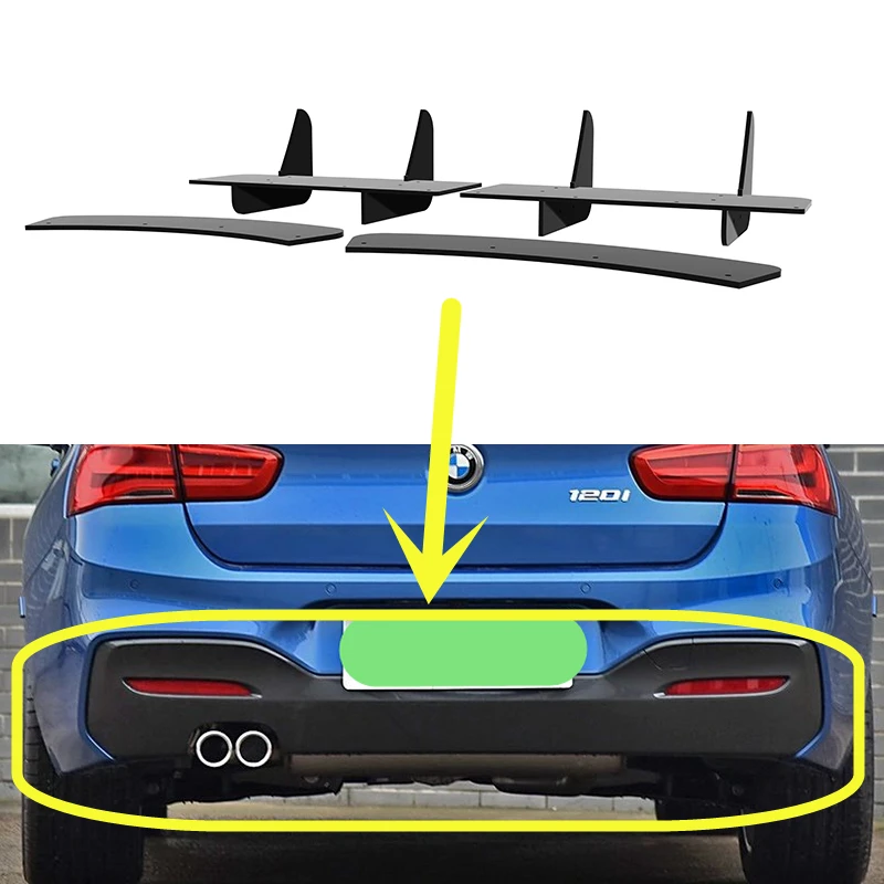 Fit BMW 1 Series F20 5Door M Sport Bmuper 2015--2018 Year Year Rear Diffuser Bumper Lips Spoiler Splitter Body Kit Accessories