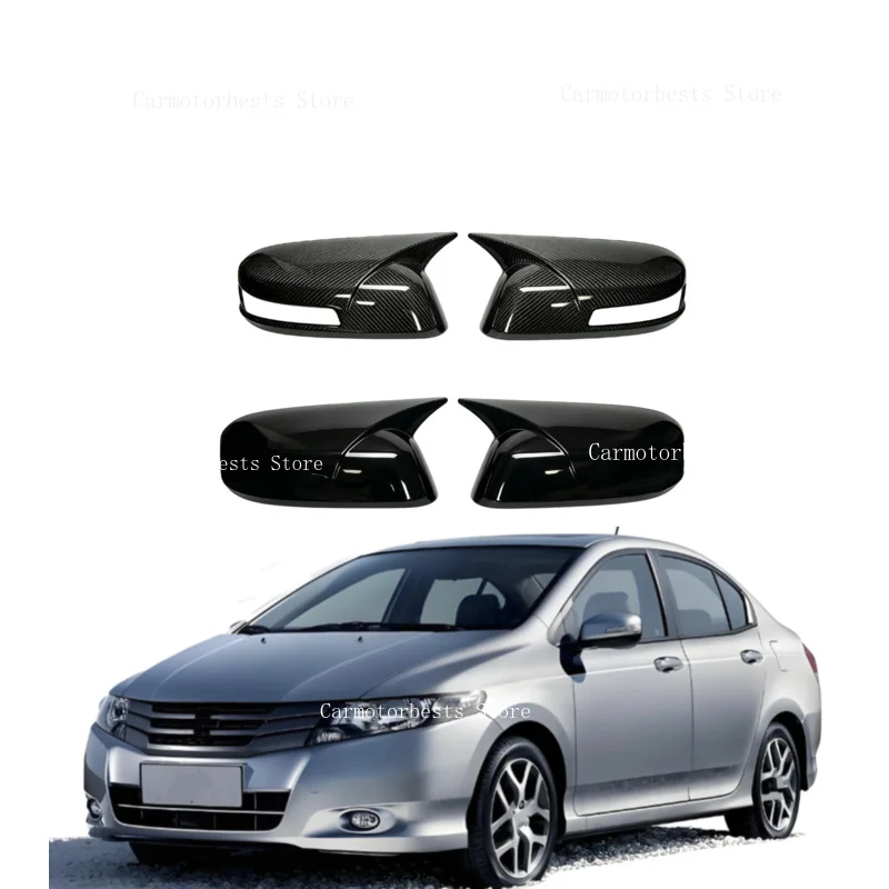 Car  Rearview Side Mirror Cover Fit For Honda City 2009 2010 2011 2012 2013  Wing Cap Rear View Case Trim Carbon Fiber