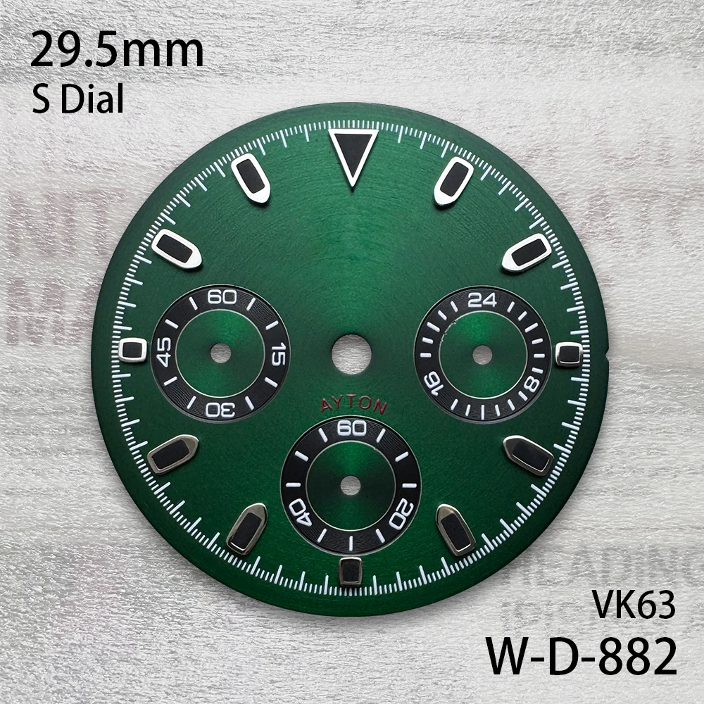 29.5mm S Logo Panda DTN Dial Fit VK63 Movement High Quality CD Pattern Watch Modification Accessories