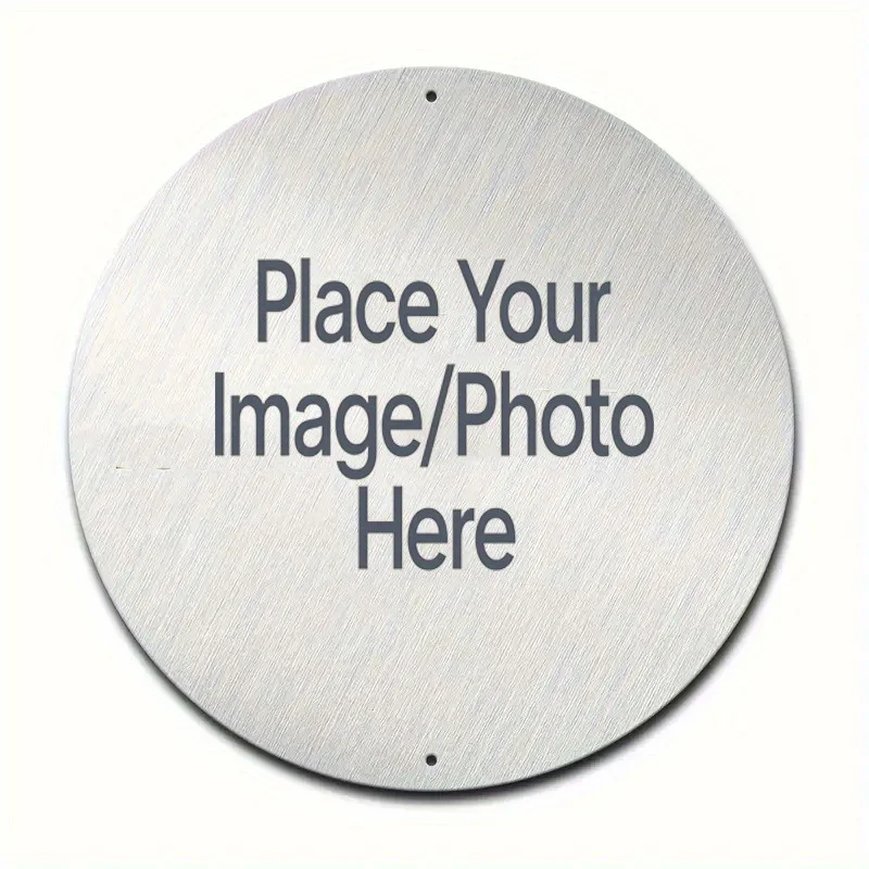 Custom Round Metal Sign with Your Photo, Personalized Vintage Wall Art, 7.9-Inch Durable Home Decor for Living Room, Bedroom, Of