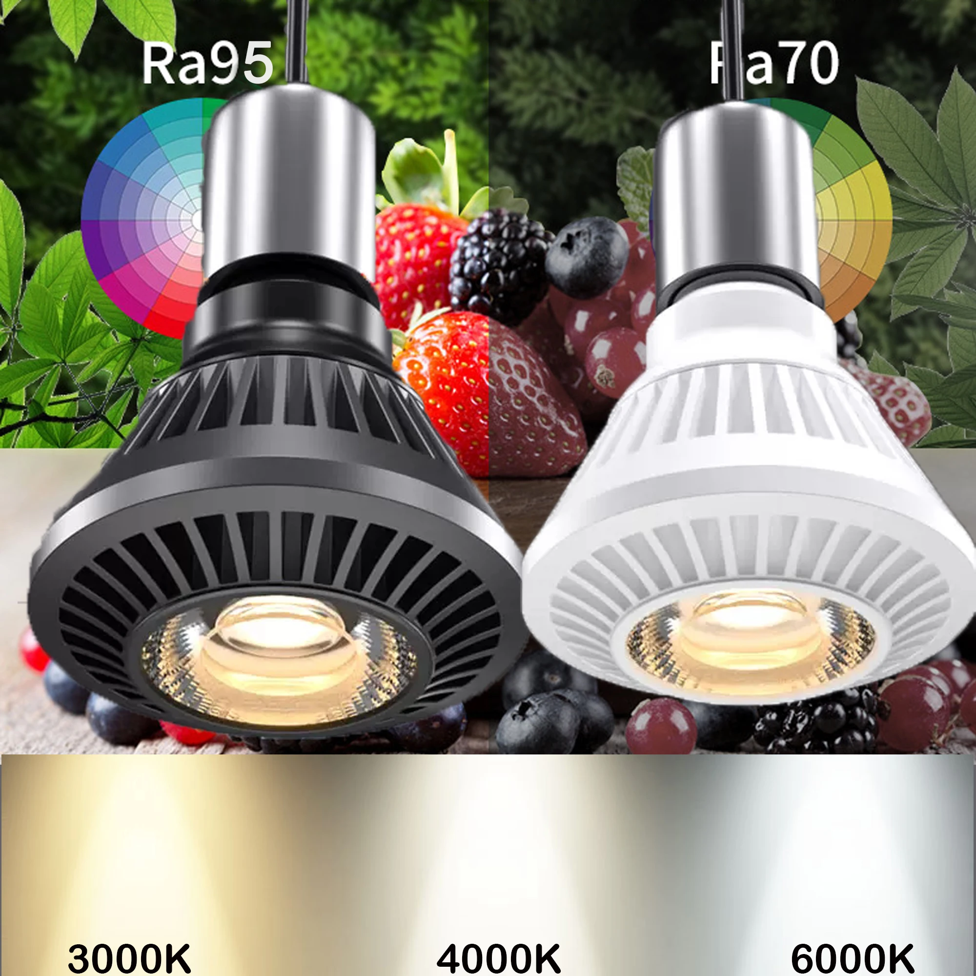 

HIGH CRI RA 95 High Brightness 7W-24W 600lm-2500lm COB LED Spotlight AC 220V for Photo Photographic Studio Museum Lighting