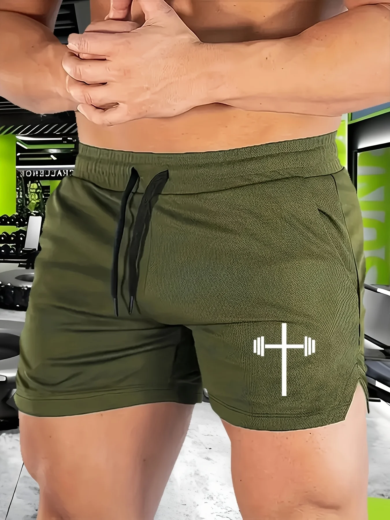 Summer Printed Running Shorts, Fast Drying Breathable Marathon Shorts, 3-minute Fitness Beach Shorts, Tight Mesh Fabric, Sporty