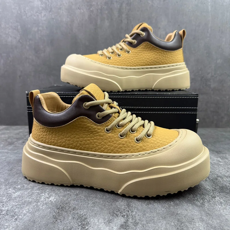 

Thick Sole Comfortable Four Seasons Breathable Mens Shoes 2025 Autumn New Men Casual Shoes Fashion Non-slip Wear-resistant Shoes