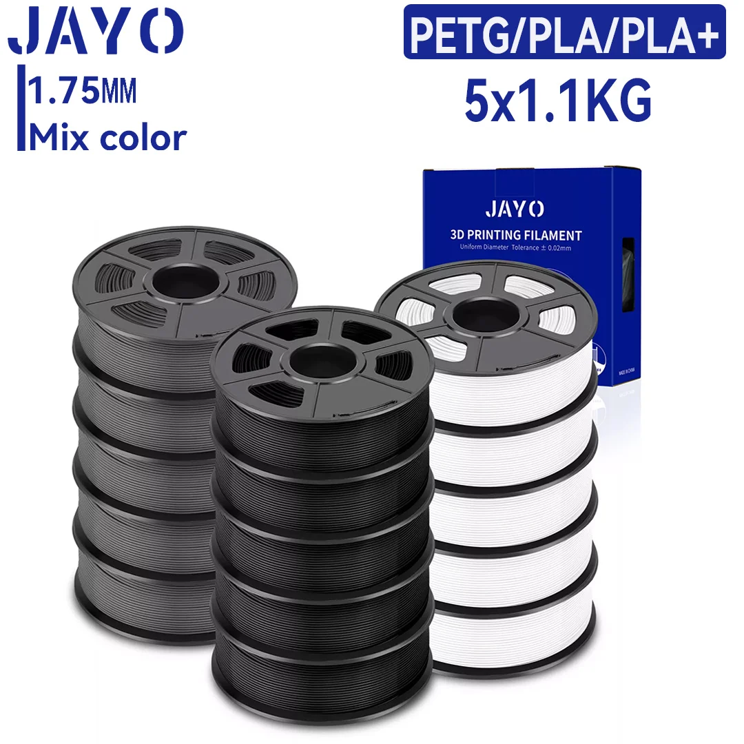 JAYO 3D PETG/PLA/PLA PLUS Printer Filament 1.75mm 5.5KG 100% No Bubble non-toxic 3D Printing Materials for 3D Printer&3D Pen