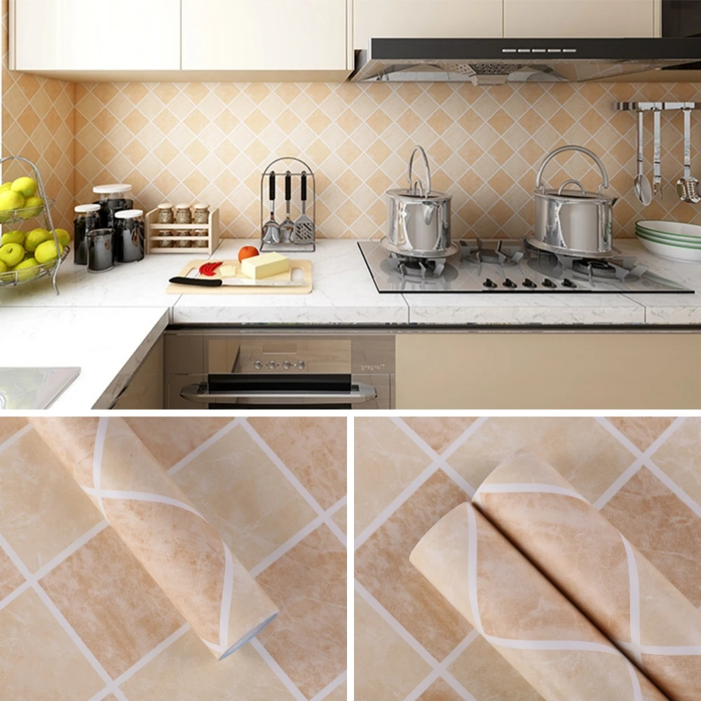 Geometric Self-Adhesive Wallpaper Waterproof Backsplash Kitchen Sticker for Shelf Liner Classroom Cabinet Living Room Wall Paper