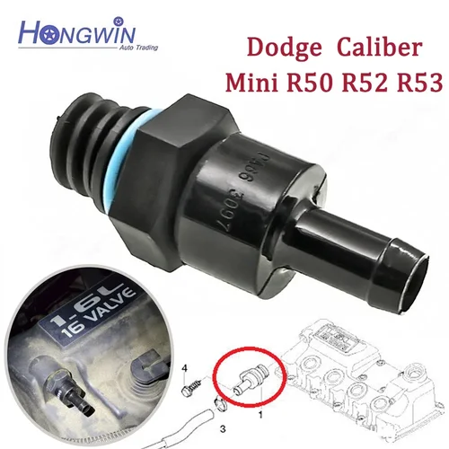 Válvula PCV de ventilación del cárter compatible con Mini R50 R52 R53 1.4i 1.6i Dodge 11127577568 11127513082 11151492314 11127829990 04693369 AA