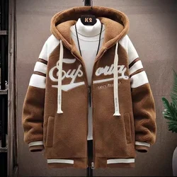 2023 Men's Hooded Jackets Japan Fashion Streetwear Harajuku Coats Men Autumn Winter Men Clothing Wool Jackets Embroidery Jacket