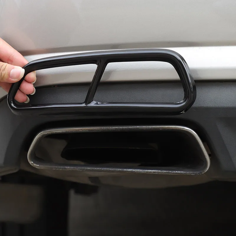 

For Audi A6 C7 2016-2018 Stainless Steel Car Tail Throat Pipe Modified Cover Car Exhaust Tail Pipes Decoration Frame Accessories