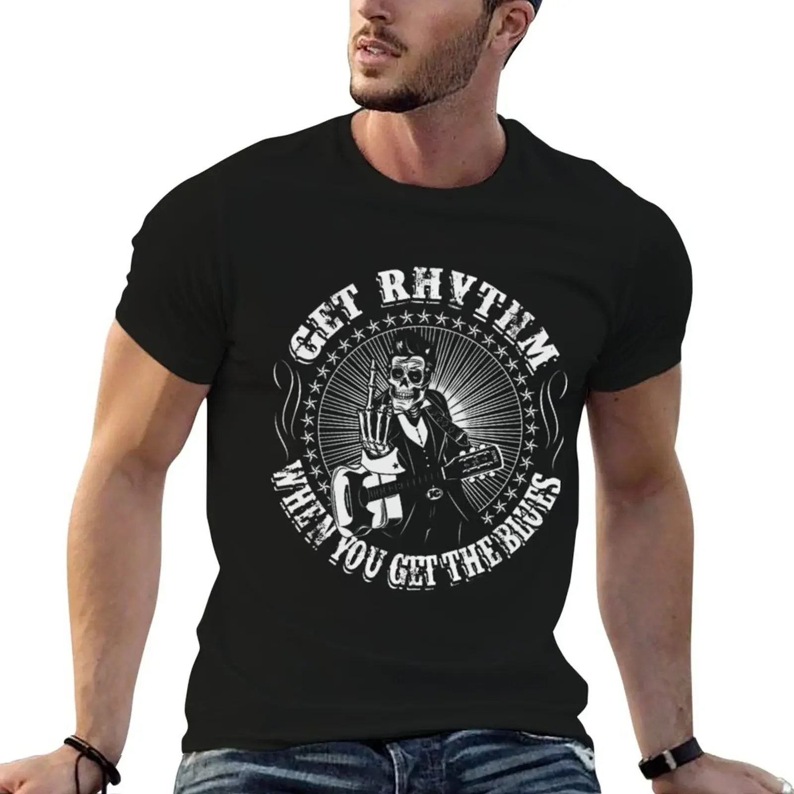 

Retro Cash Country Music Get Rhythm Lover T-Shirt anime clothes boys whites tees shirts men graphic