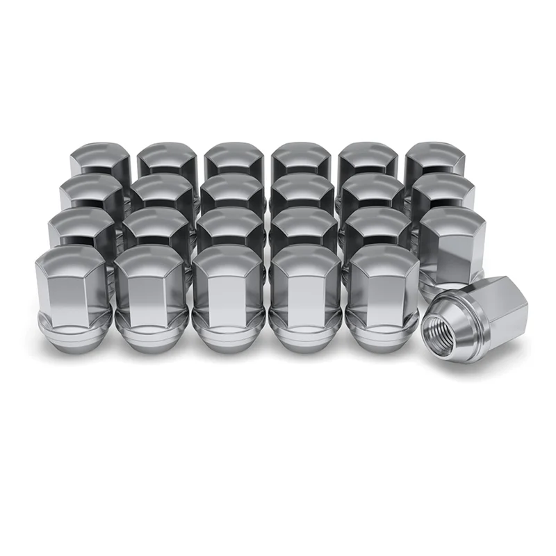 

F-T 1709D-24AM Solid Piece Chrome M14x1.50 Duplex Bulge Lug Nut For Select Chevy/Chrysler/Dodge/Ram, 24 Pack