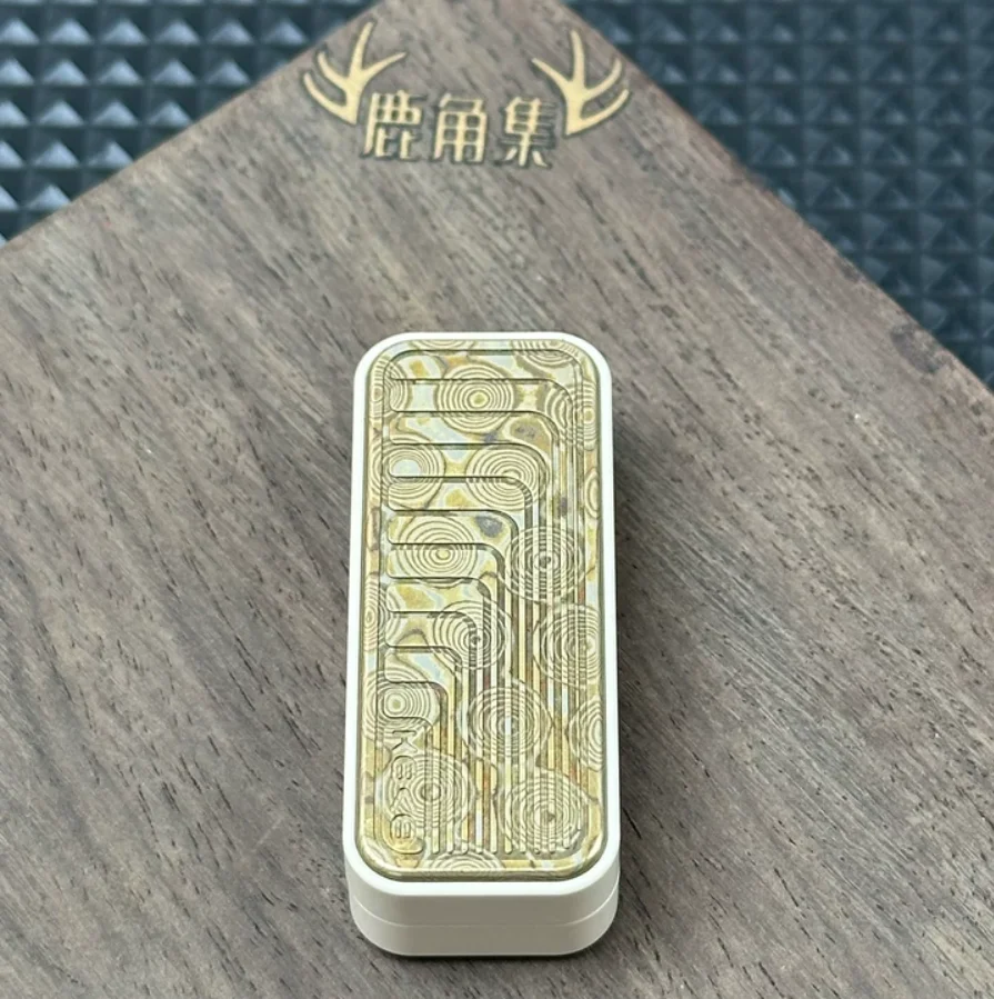 Used EDC Kaiwu Super Double Splicing Floating Light Peek Body+mokume Patch fidget slider decompression toy