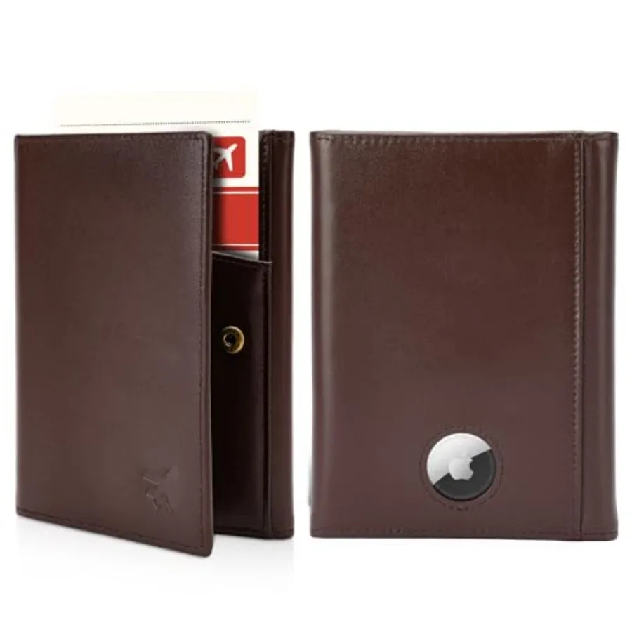 

Polare Napa Leather Pilot Wallet Passport Holder RFID Blocking Tri-fold Travel Cover Document Organizer for Aviation Profession