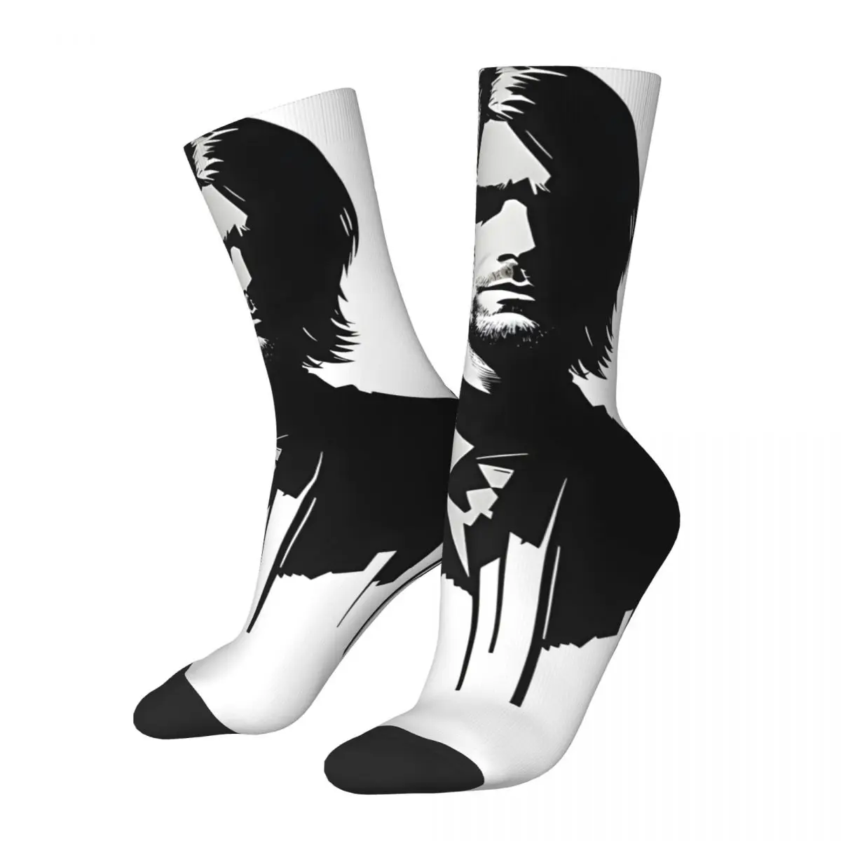 Vintage Pullover Sweatshirt Men's compression Socks Unisex Kurt-Cobain Street Style Pattern Printed Novelty Crew Sock