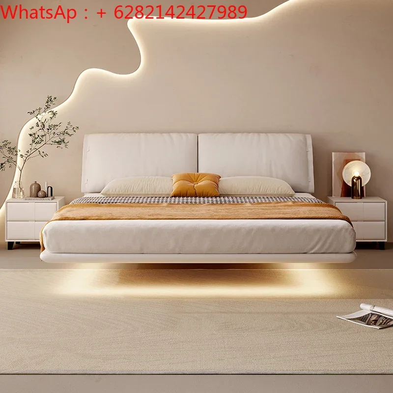 

bed Elephant ear dermis suspension modern simple cream wind master lying soft bag suspended induction lamp