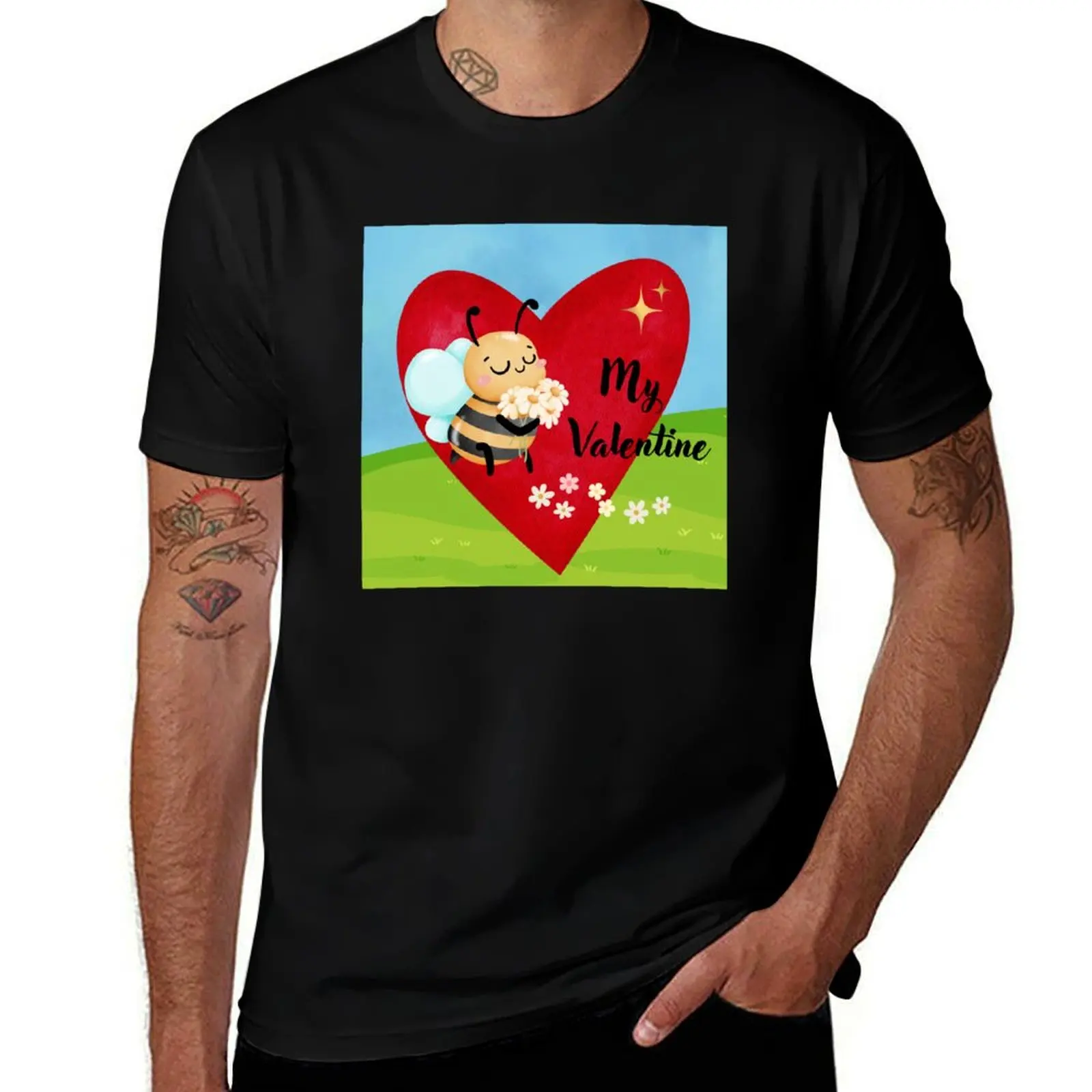 

Bee My Valentine T-Shirt man tshirt t shirt for man 100 percent cotton T-Shirt