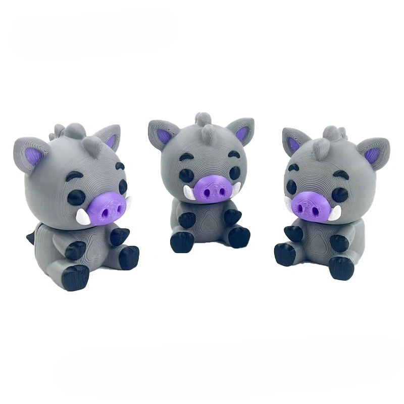 Nuevo modelo de juguete de jabalí tembloroso con estampado 3D multicolor transfronterizo, adorno de escritorio, proveedor ambulante, mercado nocturno, regalo escolar