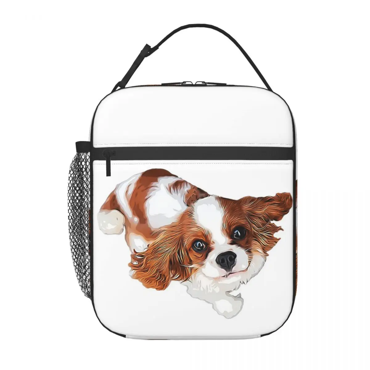 Cavalier King Charles Spaniel Looking Up Insulated Lunch Bag for Women Kids Portable Food Boxes Thermal Lunch Box Tote