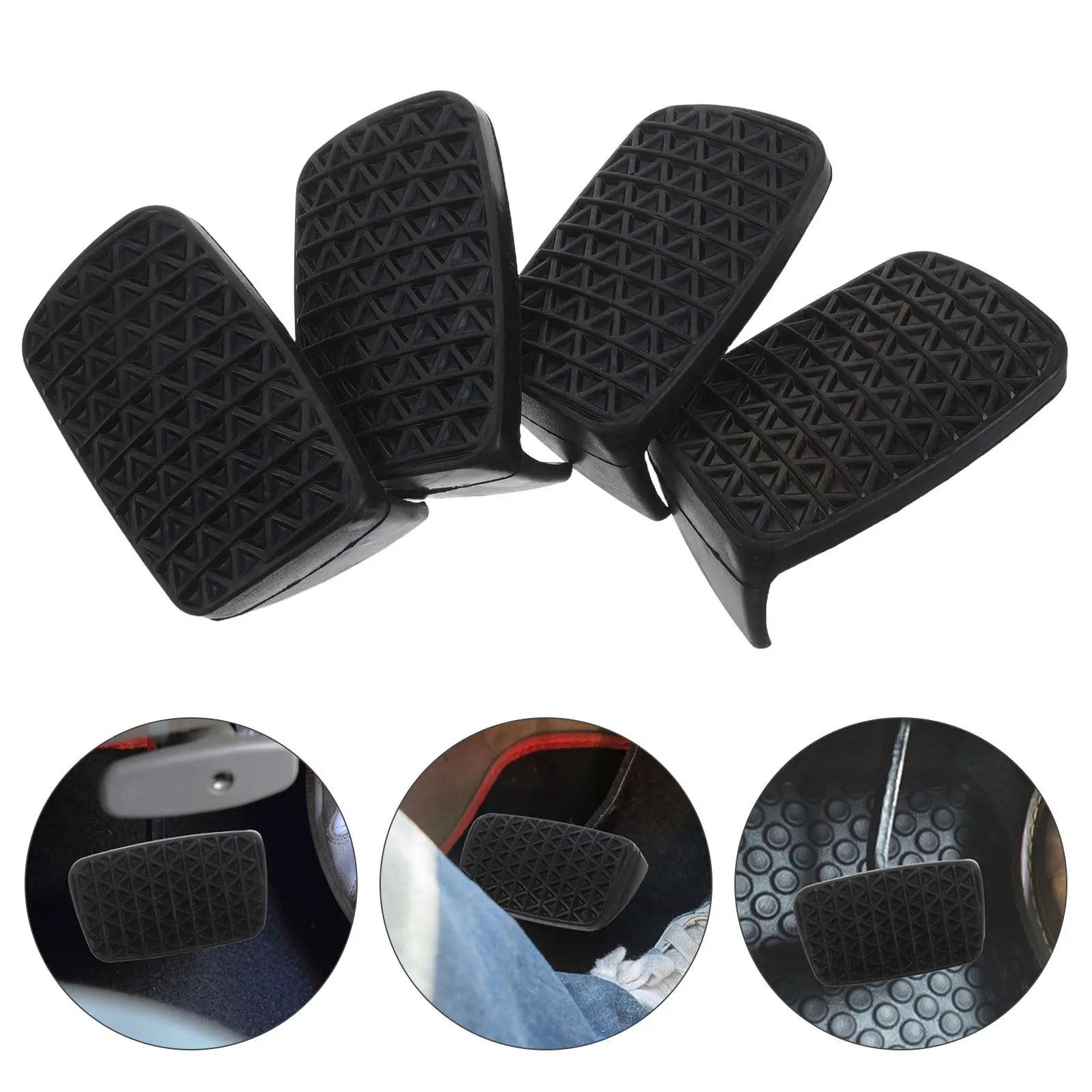 

4Pcs Anti-Slip Brake Pedal Pad Rubber Covers Non-Slip Foot Pedal Pad Car Interior Replacement Safe Driving Accessory