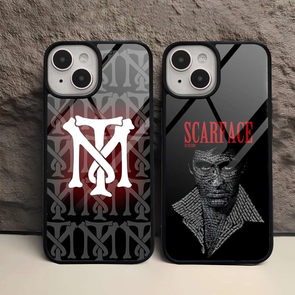 Movie S-Scarface Phone Case For Iphone 16 15 Pro Max 14 12 11 13 Mini 6 8 7 Plus X Xs XR PC+TPU Design Back Cover