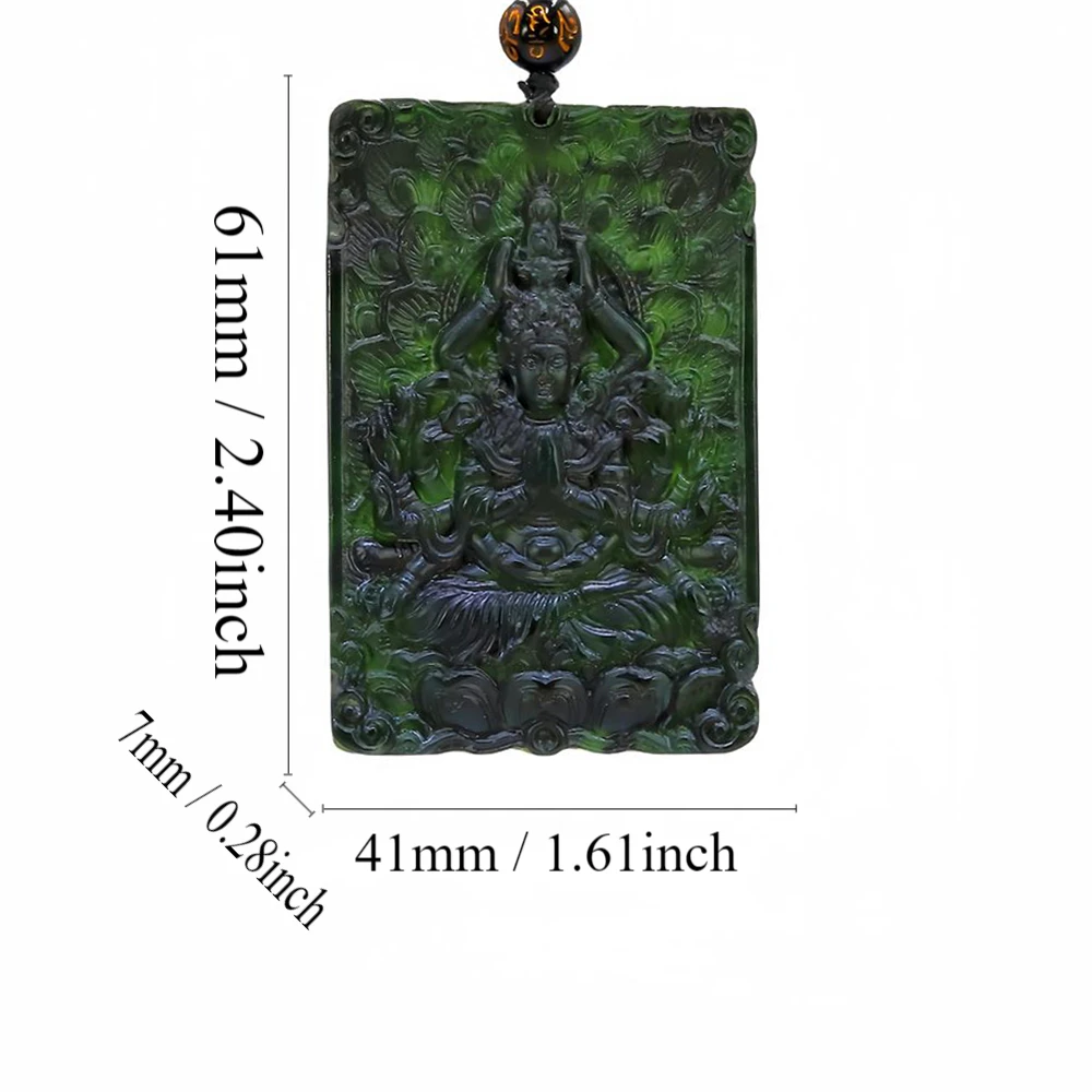 Black Jade Patron Saint Pendant Necklace Necklaces Gift Pendants Charms Amulets Men Gemstone Designer Natural Jewelry Talismans