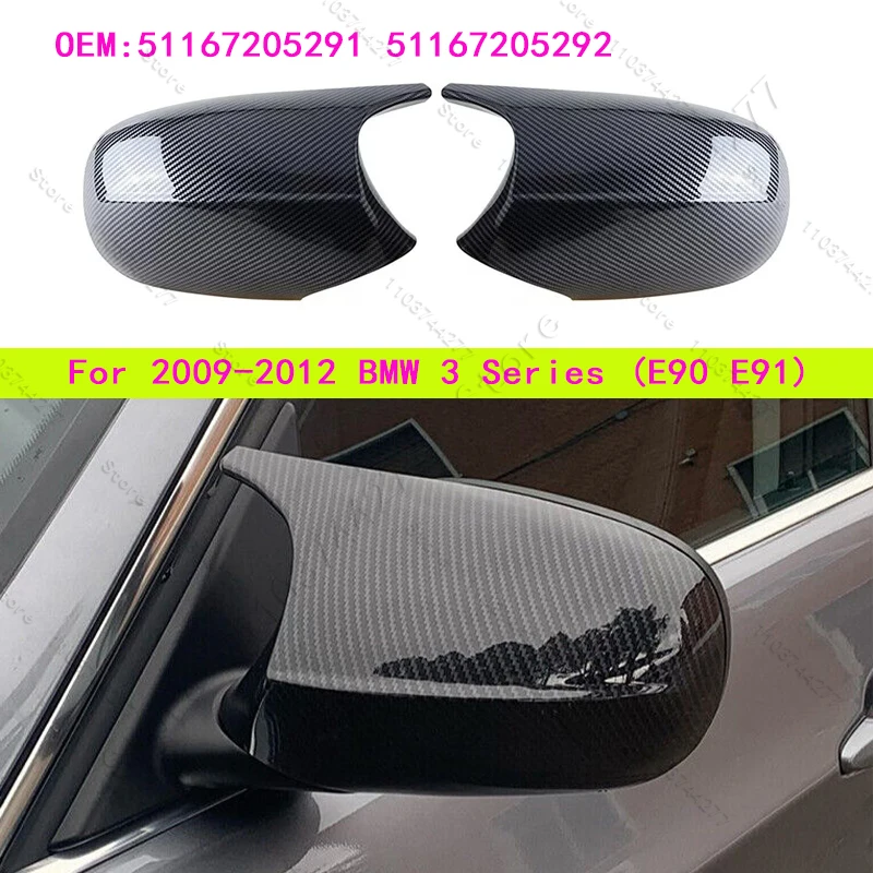 For 2009-2012 BMW 323i 328i 328xi 335d 335i 335xi (E90 E91) Rearview Side Mirror Covers Cap 51167205291 51167205292 