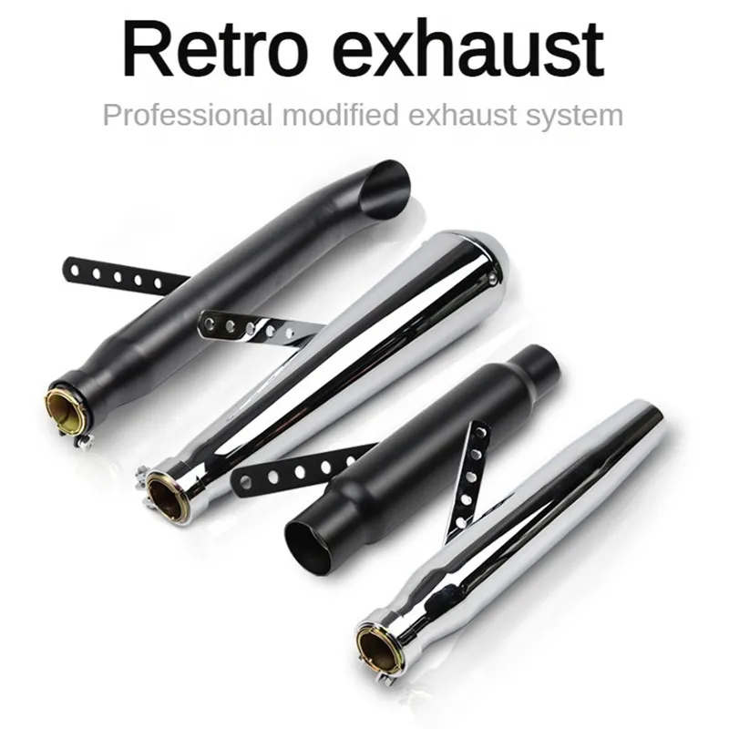 Retro Motorcycle Modification Retrofit Exhaust Pipe Muffler Stainless Steel Racing Pipe Tip For Honda Cg En125 Xl883 1200