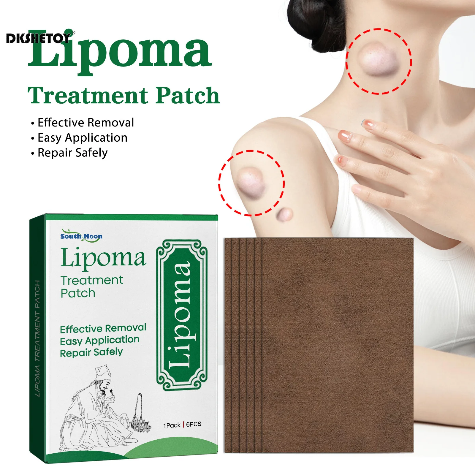 

Lipoma removal Patches Medical Plaster Fat lump Nodular Discomfort Treatment Chest Neck Lymph Detoxs Sticker 6pcs