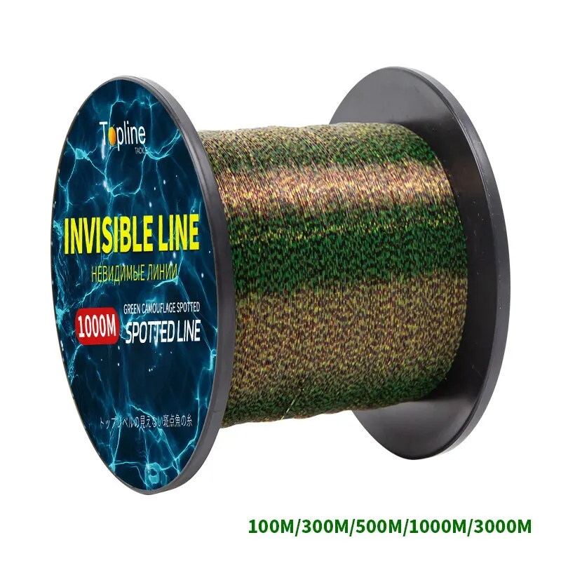 1000M Fishing Line Green 3D Super Strong Spotted Line 18LB 20LB 22LB 24LB Fluorocarbon Coated Monofilament Sink Nylon Line