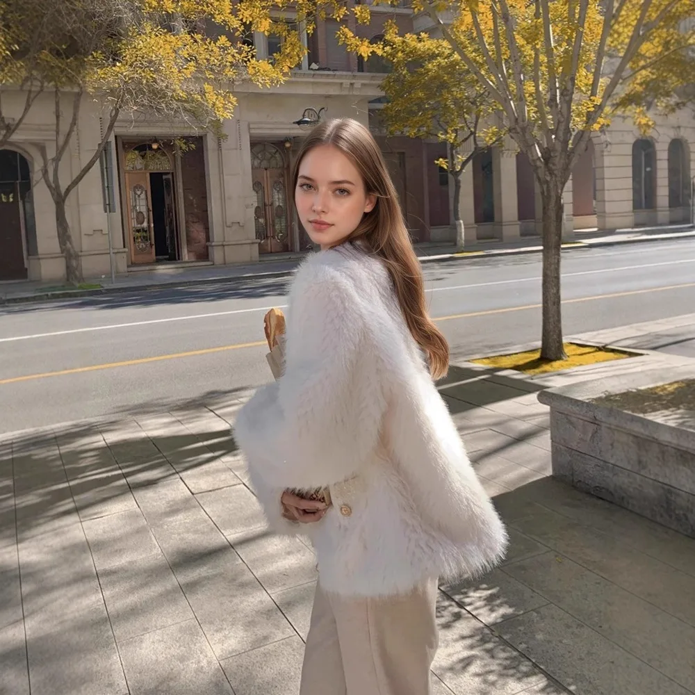 Imitation Fox Fur Coat Women's New Thickened Age-reducing Coat Texture Unique Fashion Simple Casual Daily Premium Simple