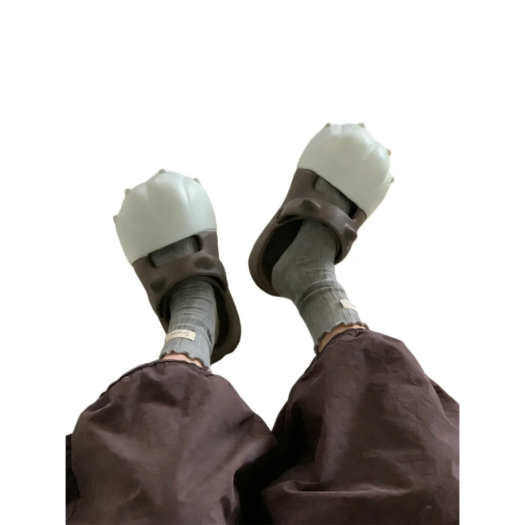Women's Cat Paw Clog Slippers for Summer