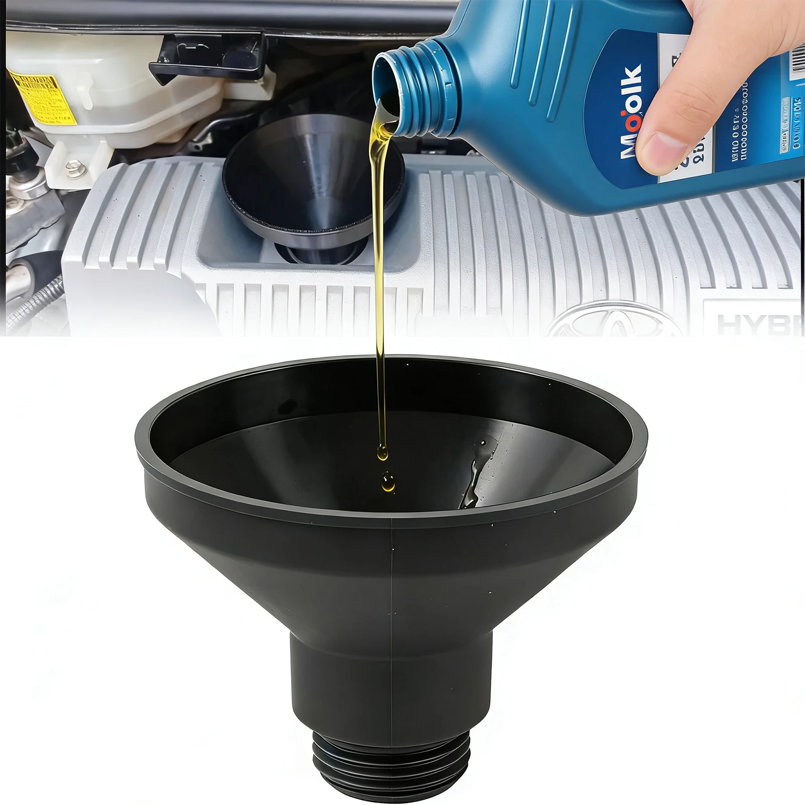 

Резьбовая воронка для моторного масла, наполнитель без пролива для Toyota Corolla Camry Highlander Land Cruiser, защита от разливов, адаптер для инструмента для замены масла