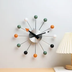 Nordic Style Colorful Ball Hanging Clock Fashion Background Wall Nielsen Candy Clock Living Room Dining Room Decoration Clock