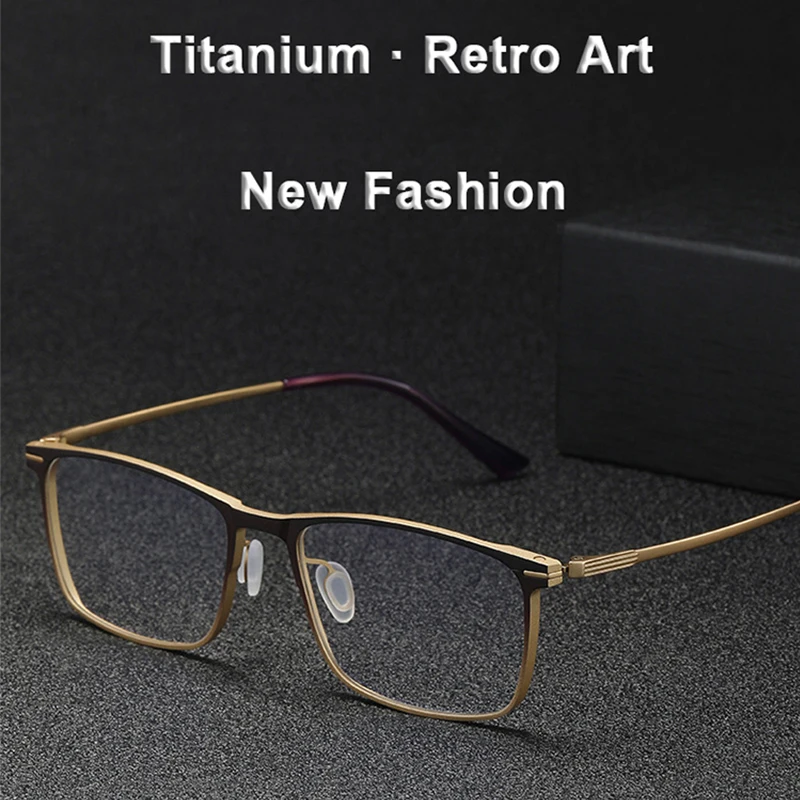 Italian Design Magnesium-aluminum Alloy Square Glasses Frame Men Square Business Elites Eyeglasses Ultra Light Men Eyeglasses