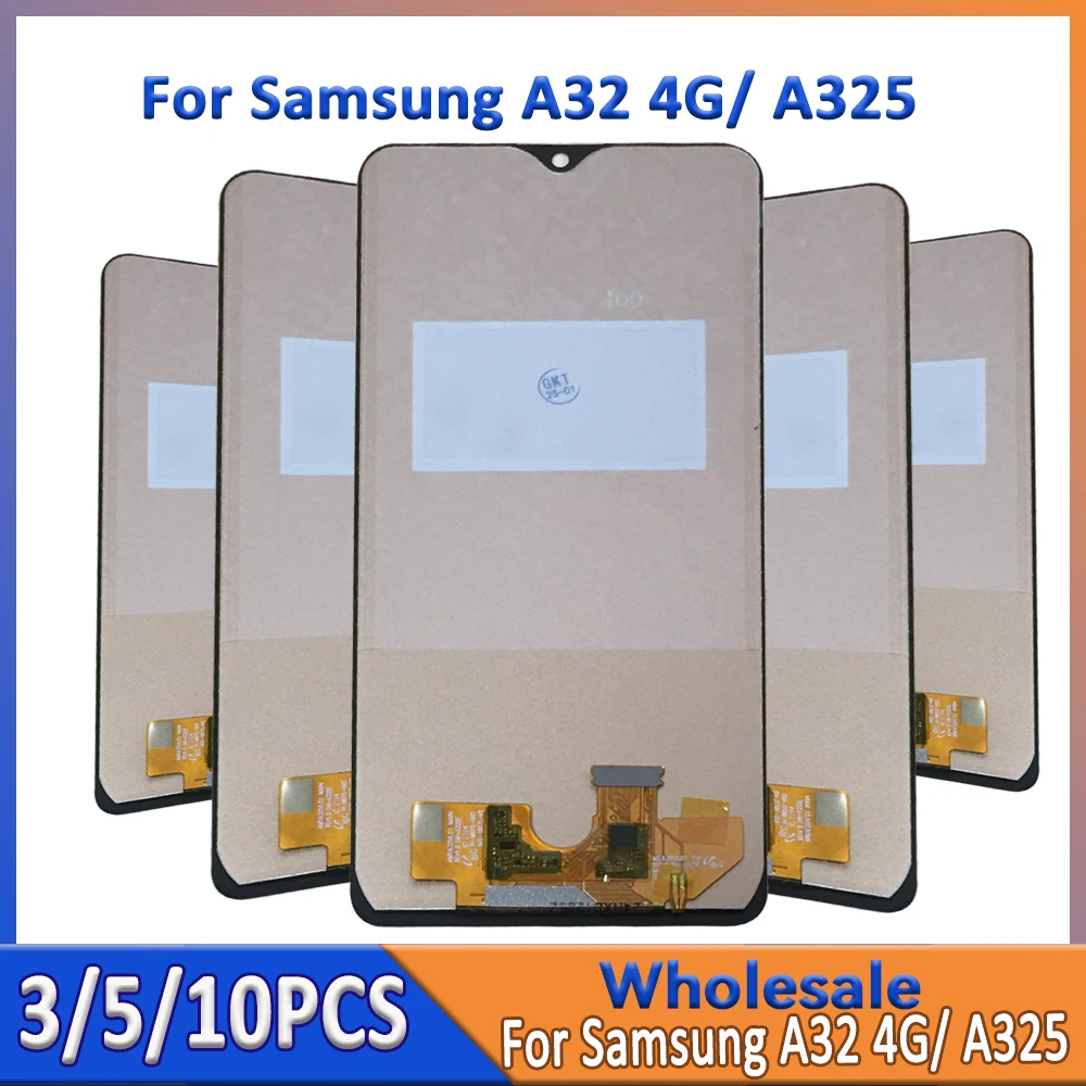 

Оптовая продажа, 3/5/10 шт./лот для Samsung A32 4G A325 A325F SM-A325F/DS, сенсорный ЖК-экран в сборе, сенсорный дисплей