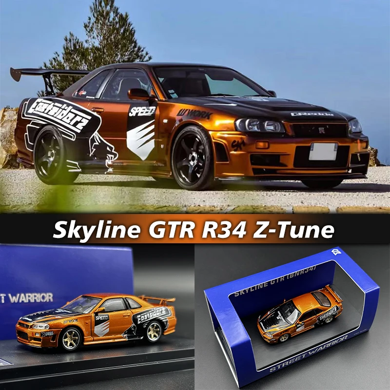 

SW In Stock 1:64 Skyline GTR R34 Z Tune NFS7 Underground Diecast Diorama Car Model Collection Toys Street Warrior