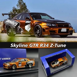 SW In Stock 1:64 Skyline GTR R34 Z Tune NFS7 Underground Diecast Diorama Car Model Collection Toys Street Warrior