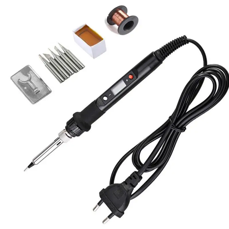 

80W Digital Electric Soldering Iron Set Kit 220V Temperature Adjustable LCD Display Solder Welding Iron Tool Tips 80W