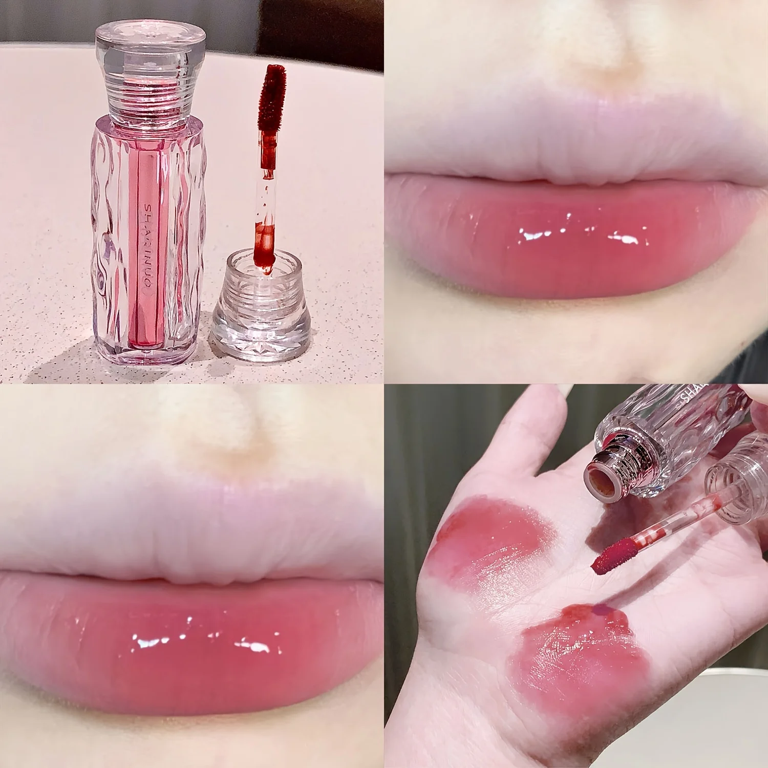 Hydrating Volumizing Berry Tint Lip Stain for Adults - Glossy Finish Moisturizing & Long-Lasting Glass-Shine Lip Makeup