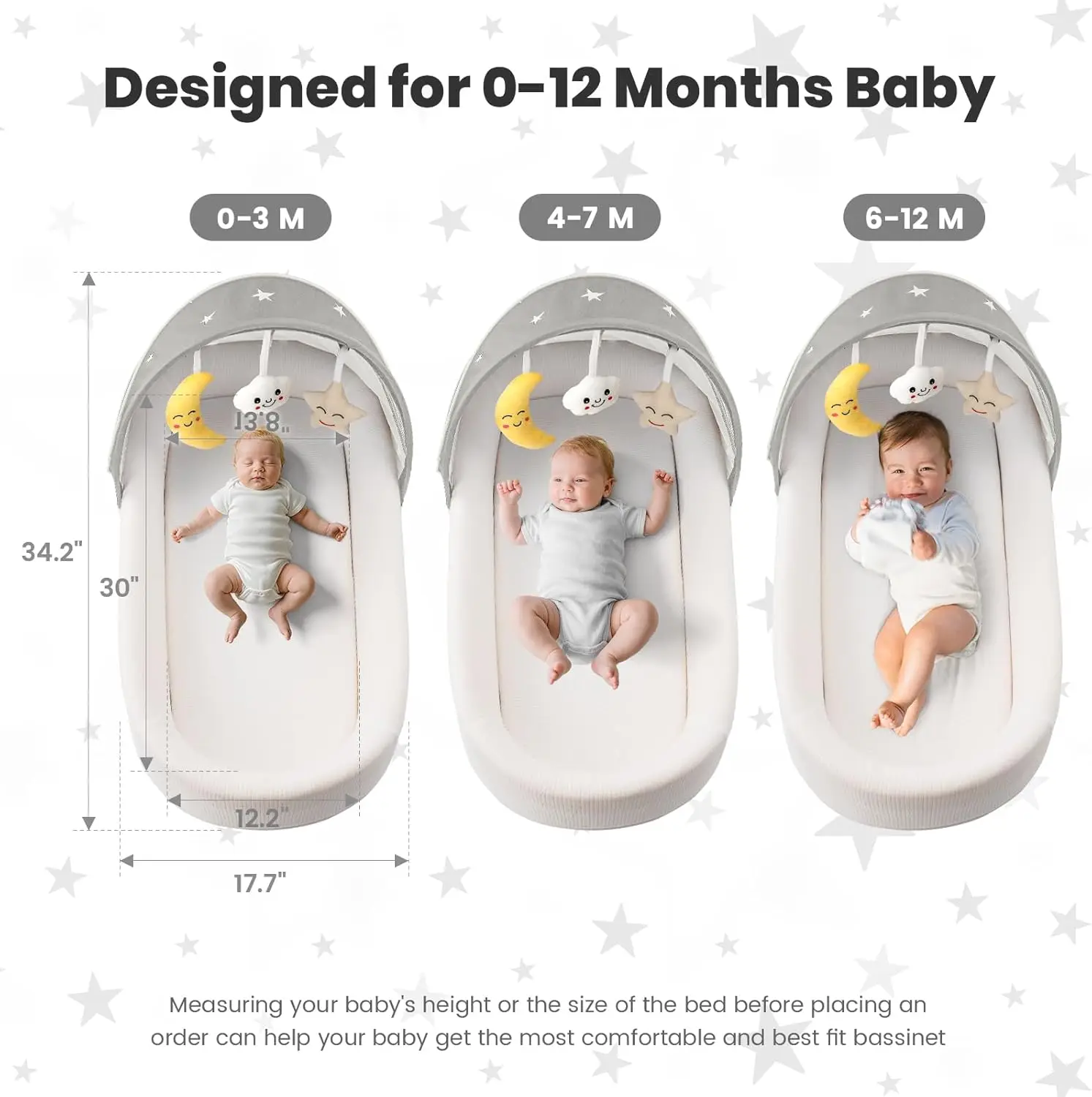 Culla da viaggio pieghevole per neonati e neonati - Dormiente portatile leggero con zanzariera, grigio